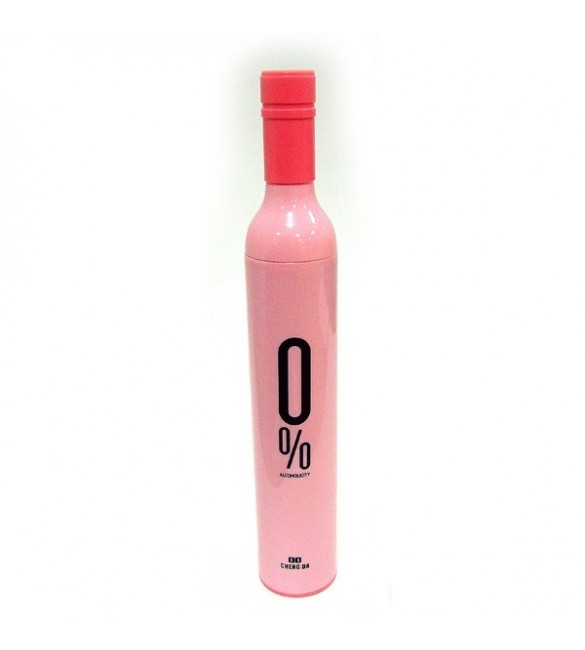 Зонт в бутылке розовый "0%"